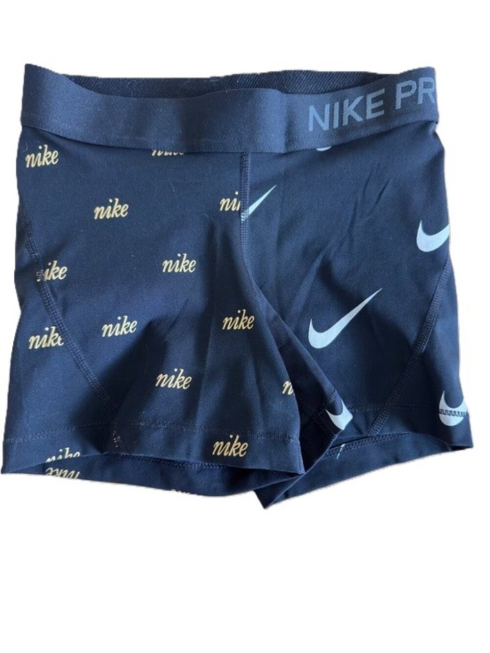 Nike Pro Compression Shorts XS Patterned Black White Swoosh Training